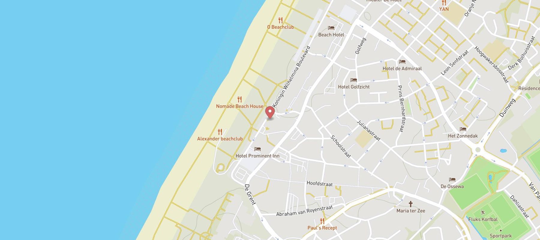 Two Brothers Noordwijk Beach Hotel map