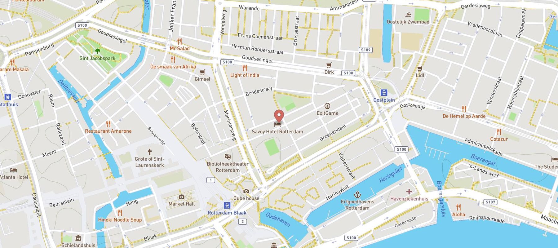 Savoy Hotel Rotterdam map