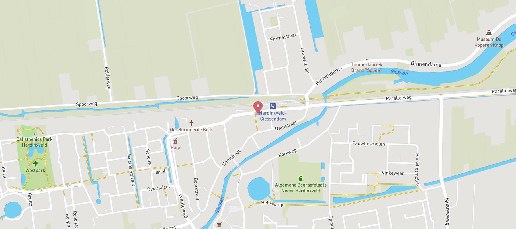 haan tankstation 't Spoor Hardinxveld-Giessendam map