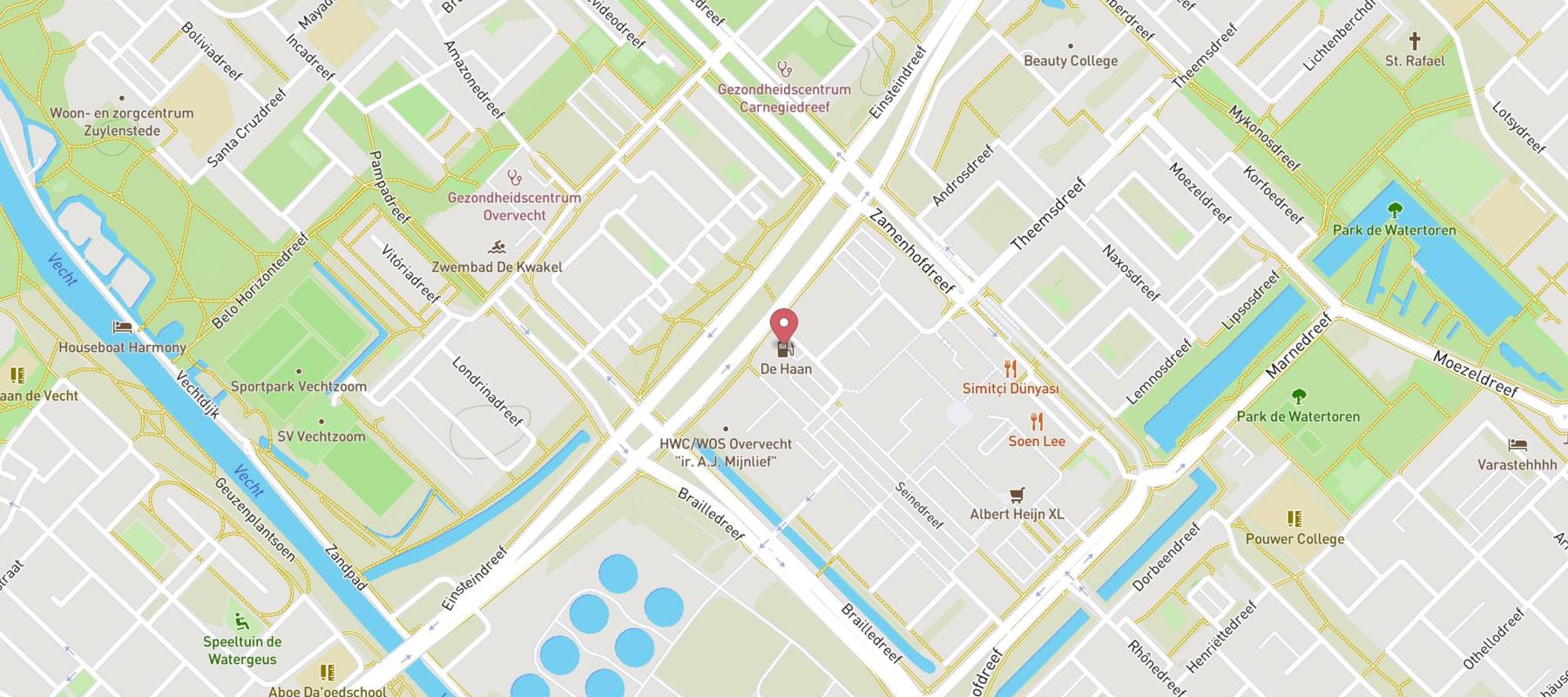 haan Express tankstation Overvecht - Utrecht map