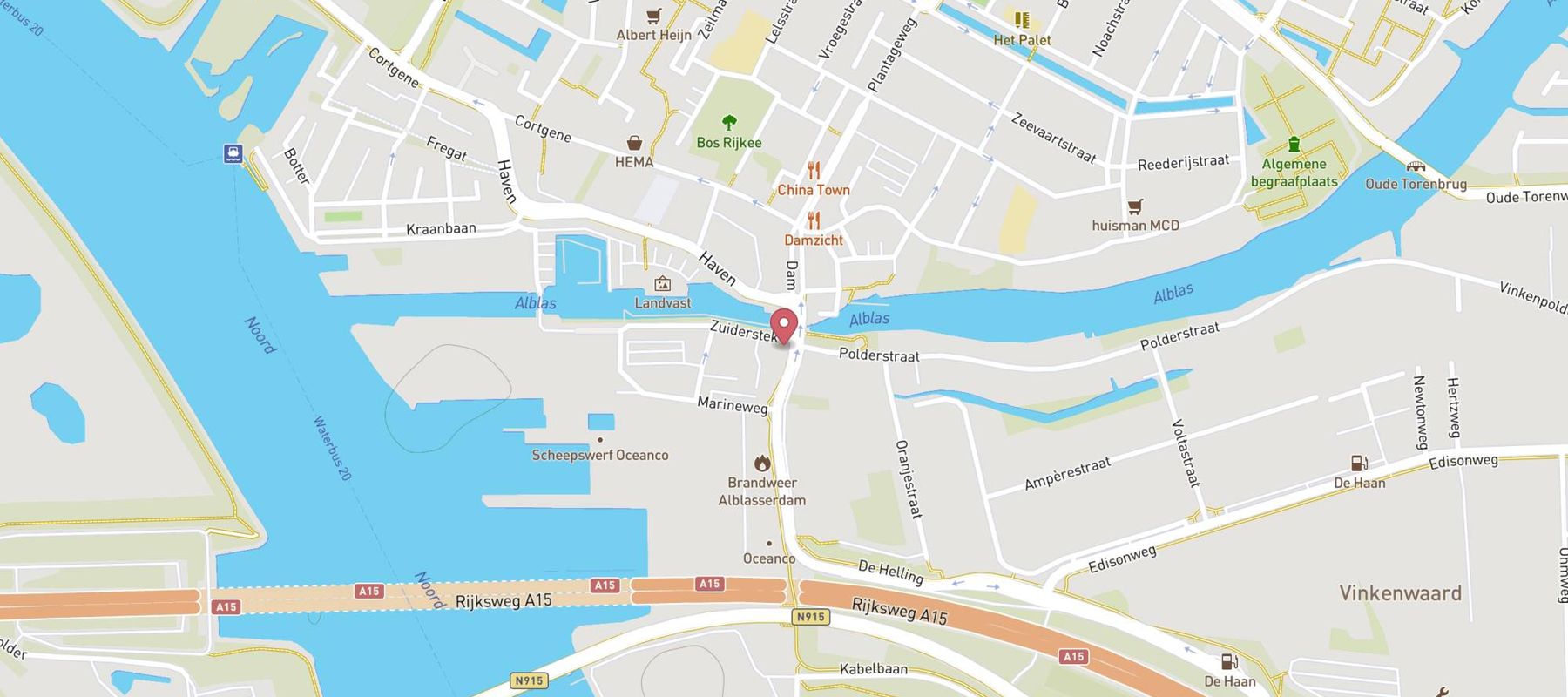 Hotel - Grand Café Het Wapen van Alblasserdam map