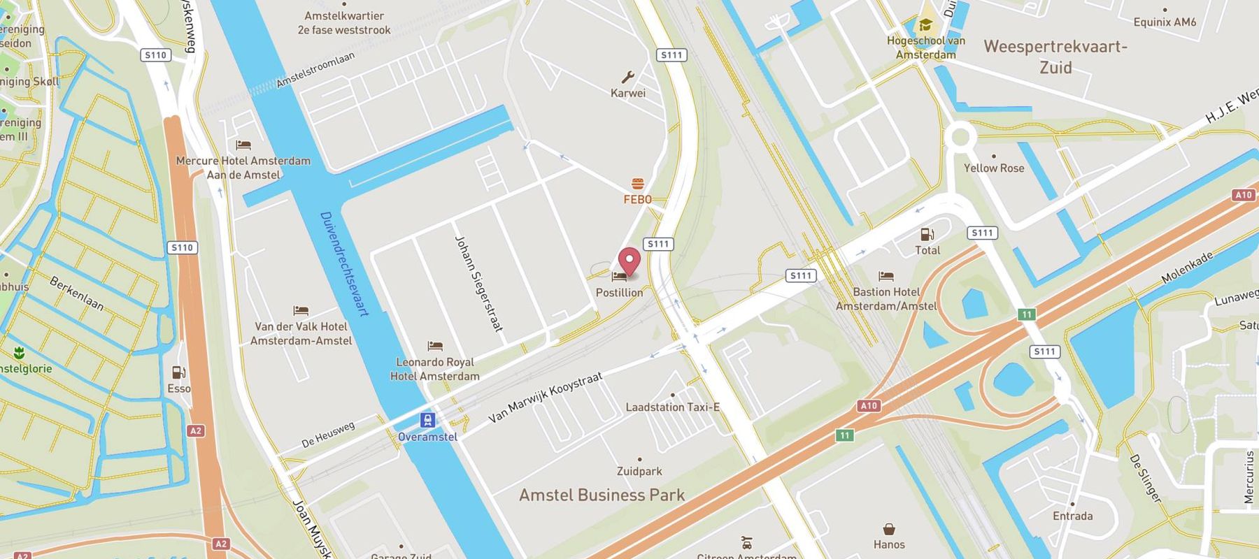 Postillion Hotel Amsterdam map