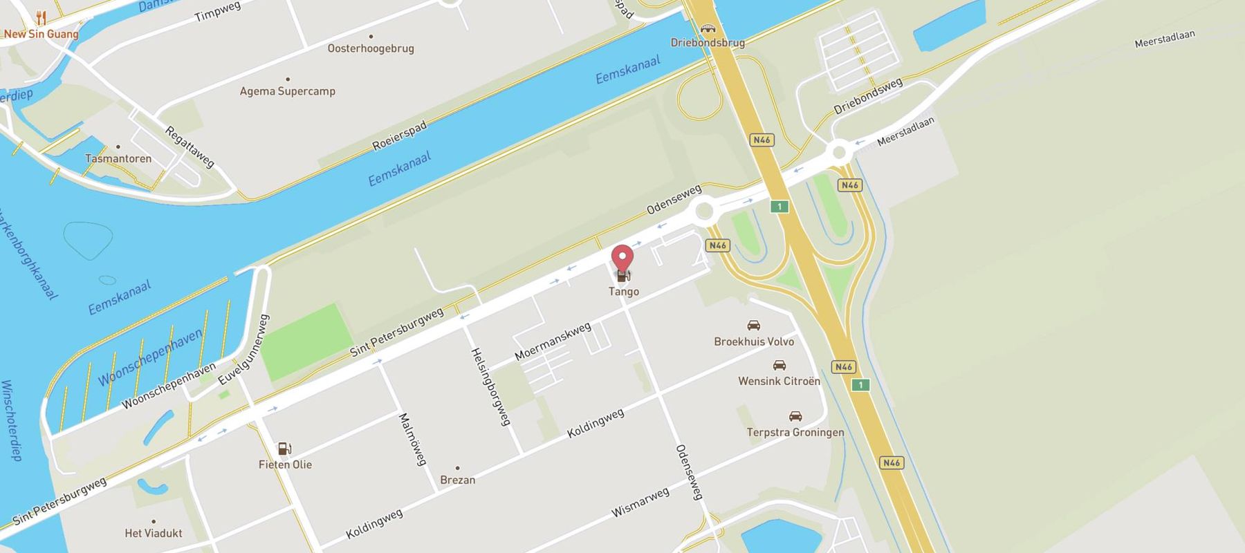 Tango Groningen Odenseweg map