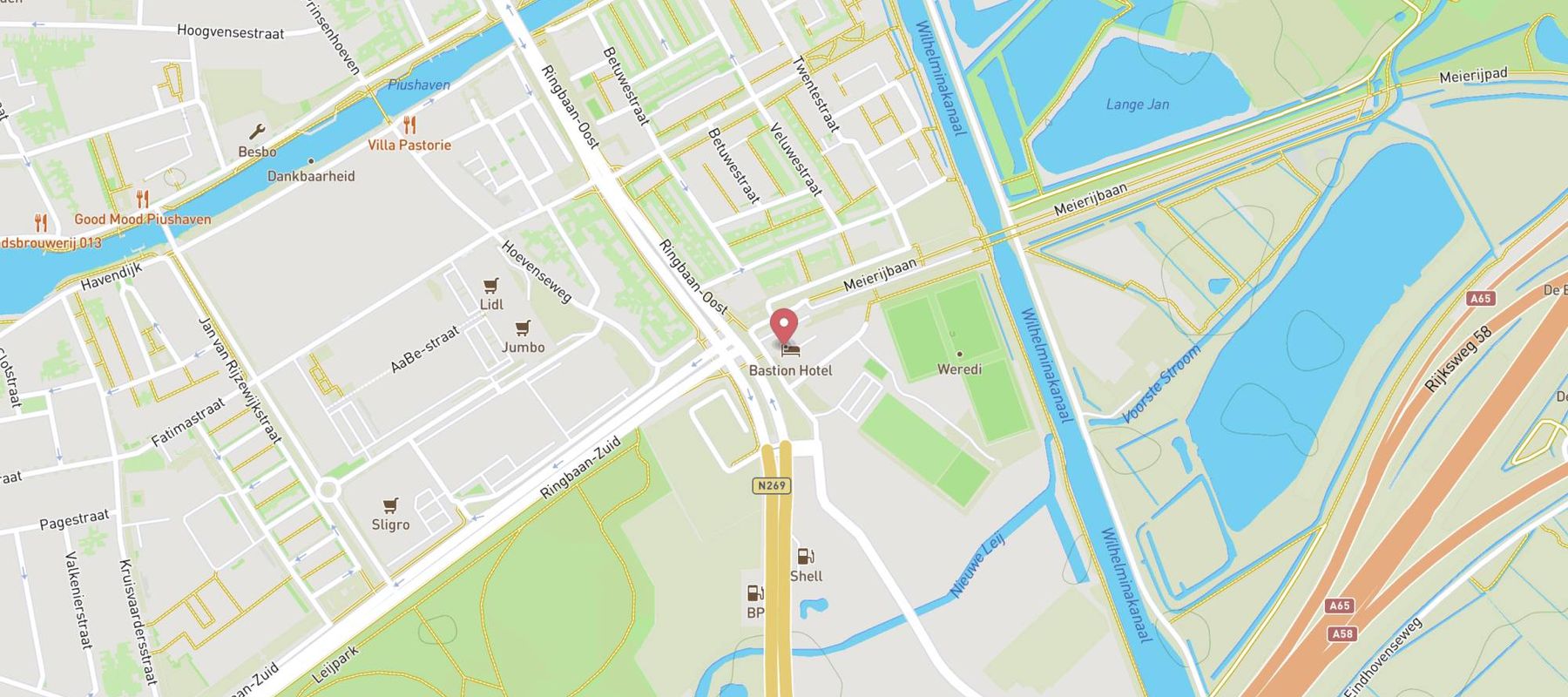 Bastion Hotel Tilburg map