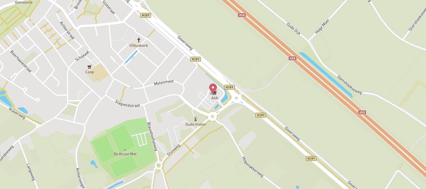 ALDI Kruiningen Sluisweg map