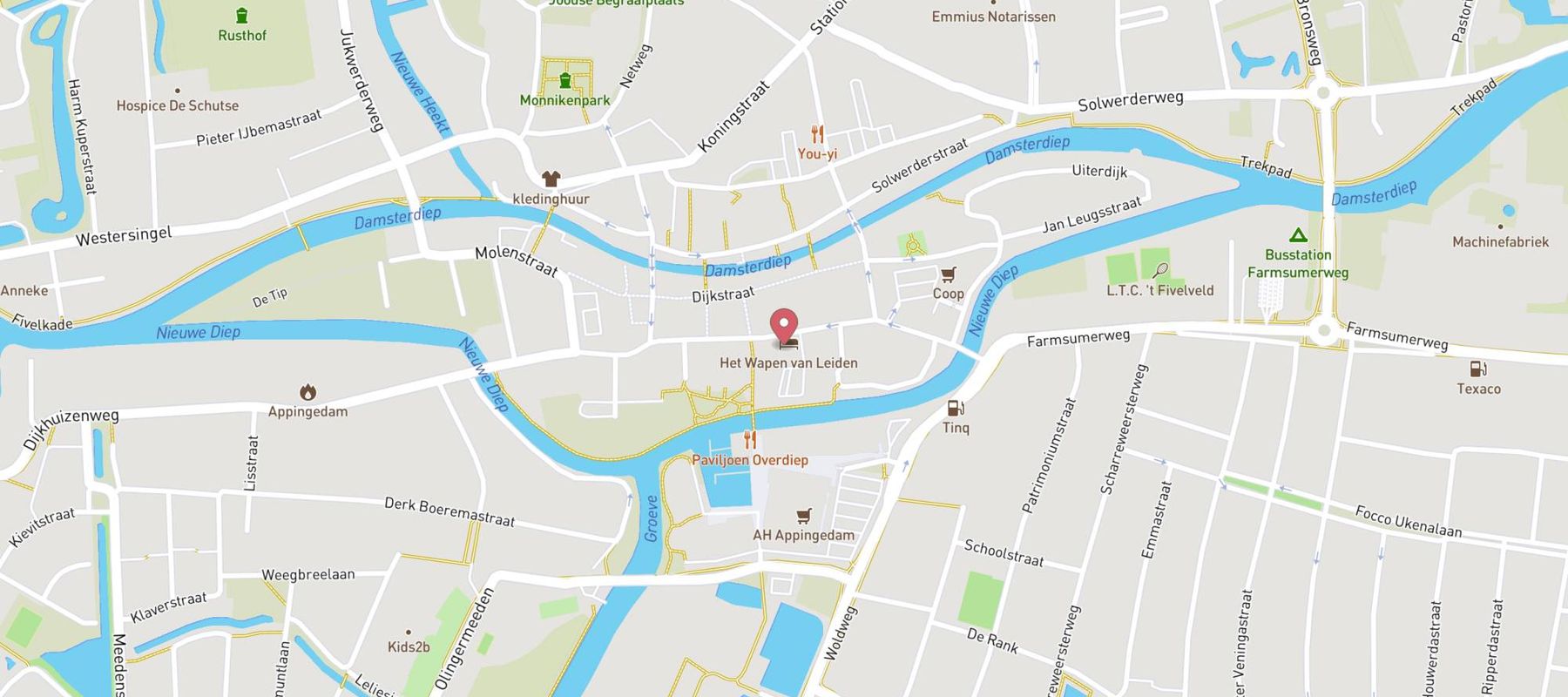 Hotel Het Wapen van Leiden map