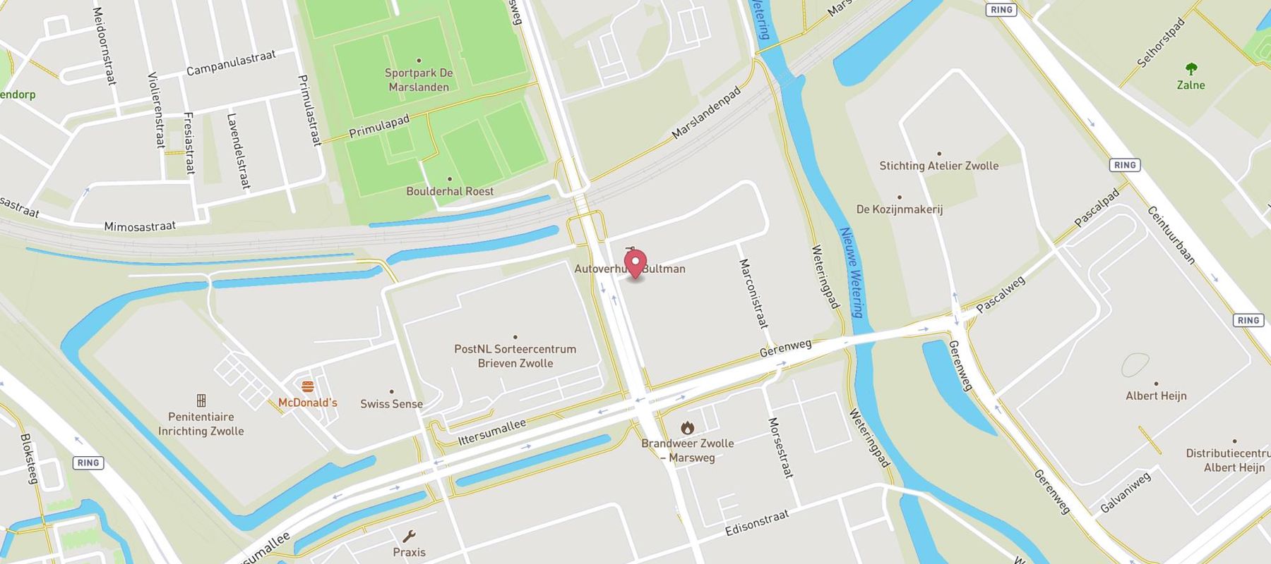 Hertz Autoverhuur - Zwolle - Zwolle Fa Bultman map