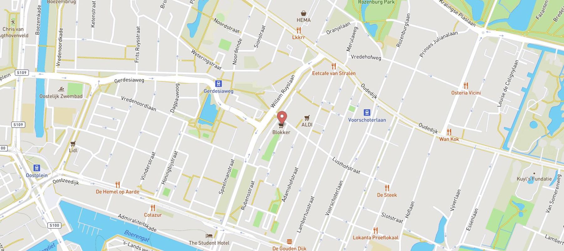 Blokker Rotterdam Lusthofstraat map