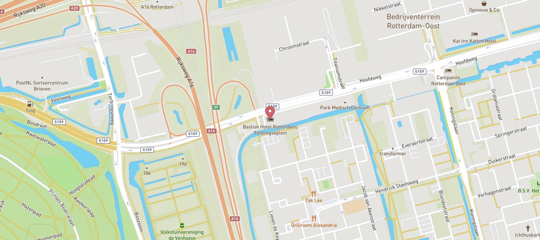 Bastion Hotel Rotterdam Alexander map