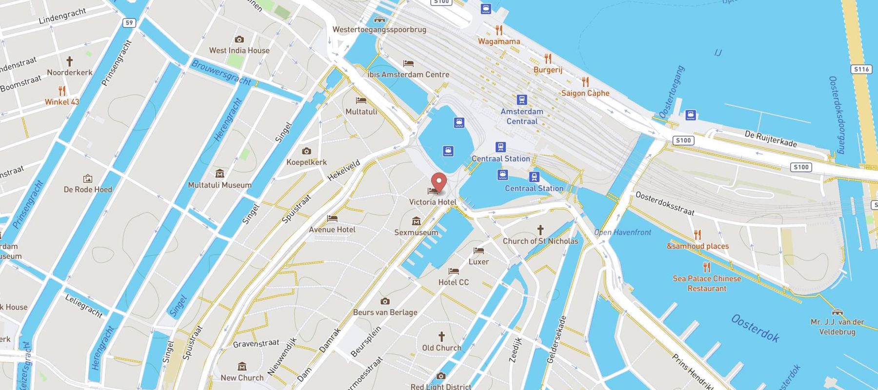 Park Plaza Victoria Amsterdam map