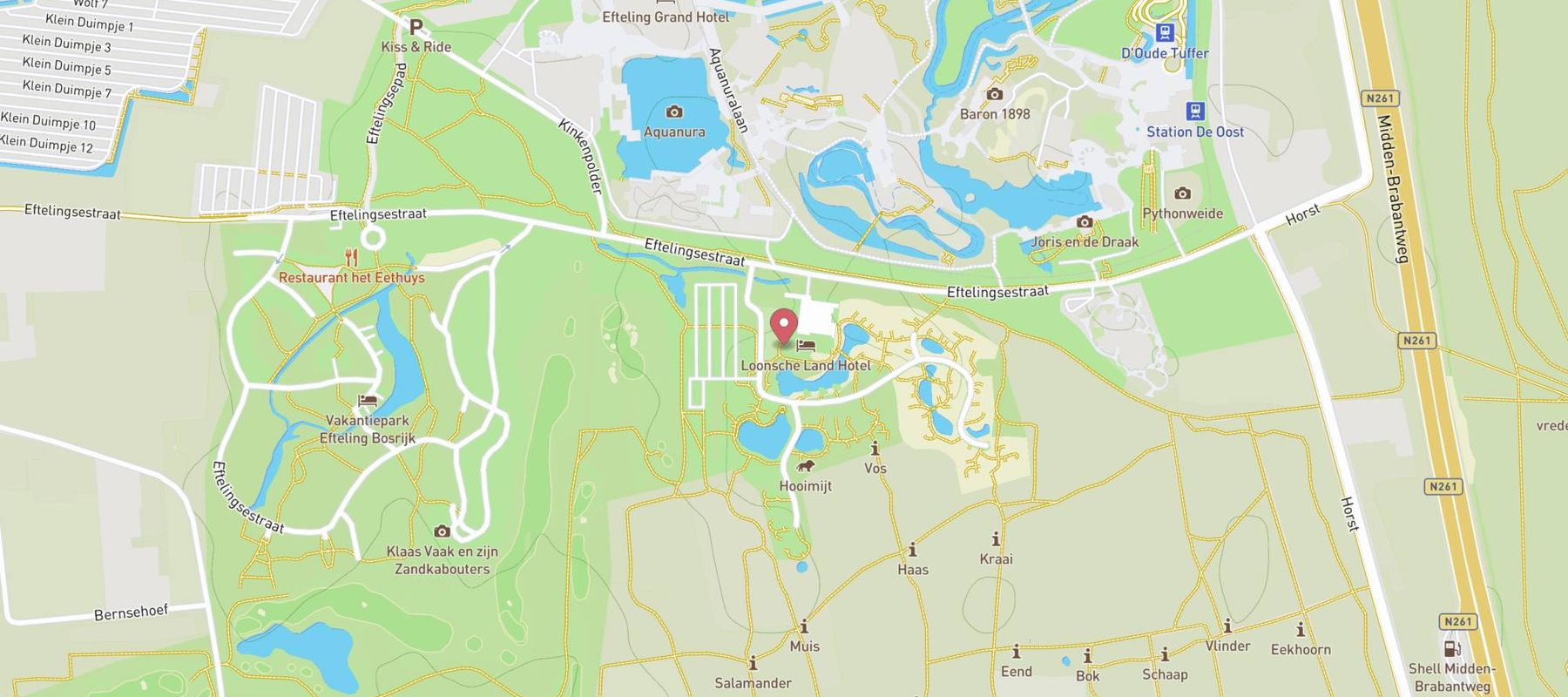 Vakantiepark Efteling Loonsche Land map