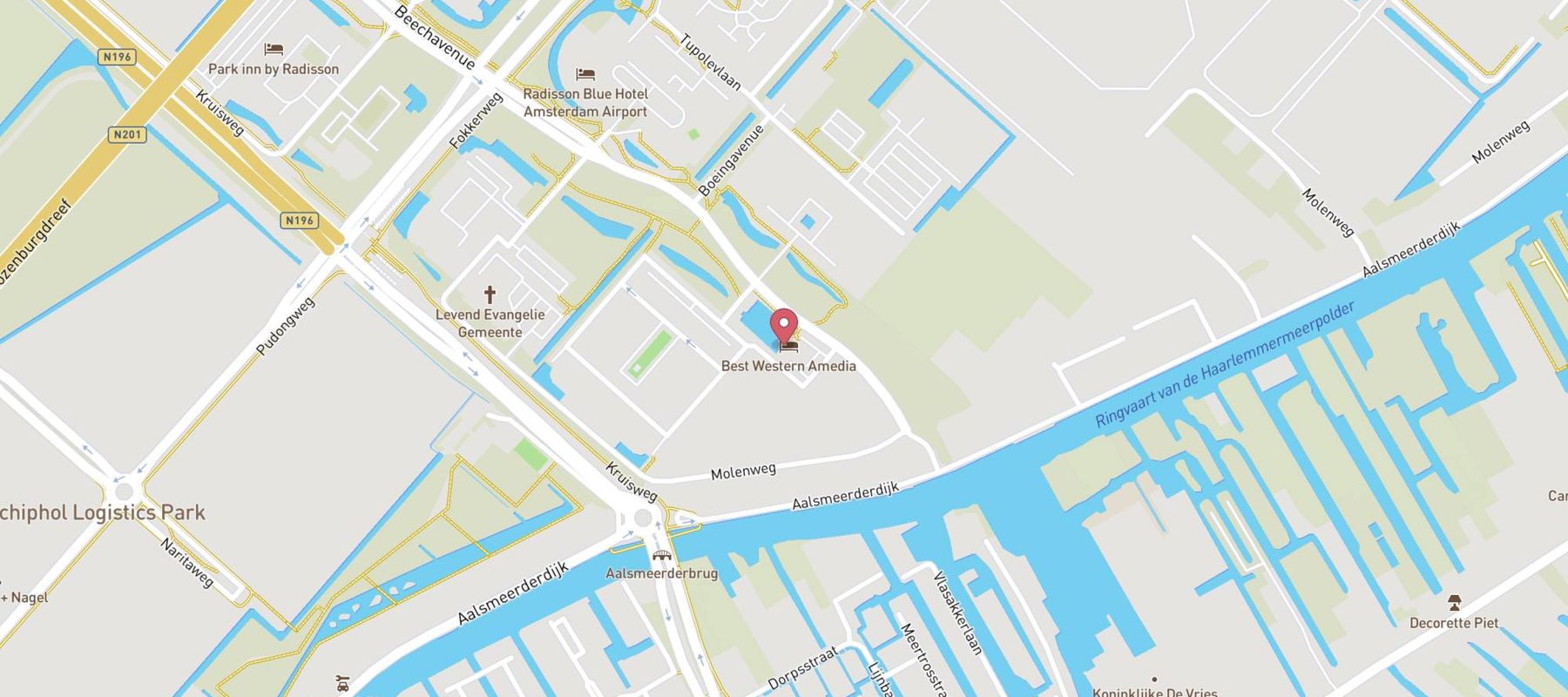 AMEDIA Hotel Amsterdam Airport map