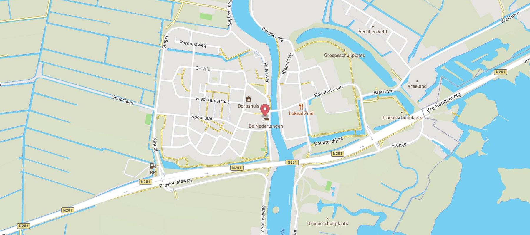 Restaurant en Boutique hotel De Nederlanden map