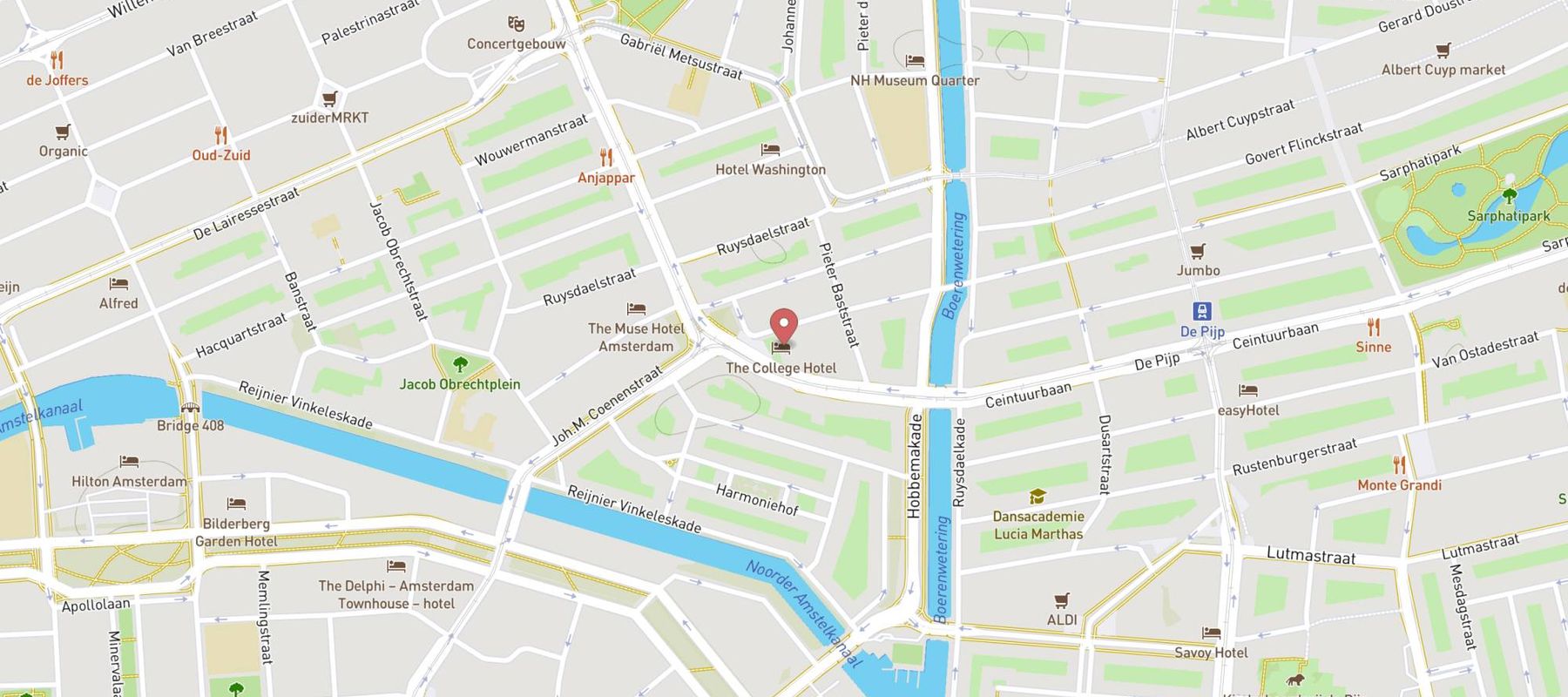The College Hotel Amsterdam, Autograph Collection map