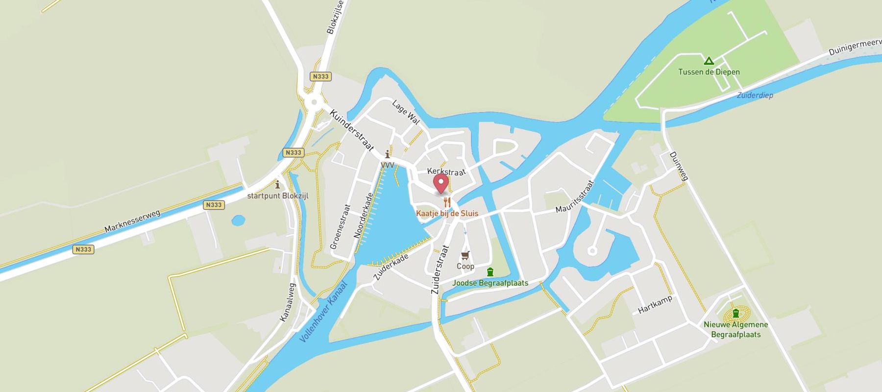 Restaurant en Résidence Kaatje bij de Sluis map