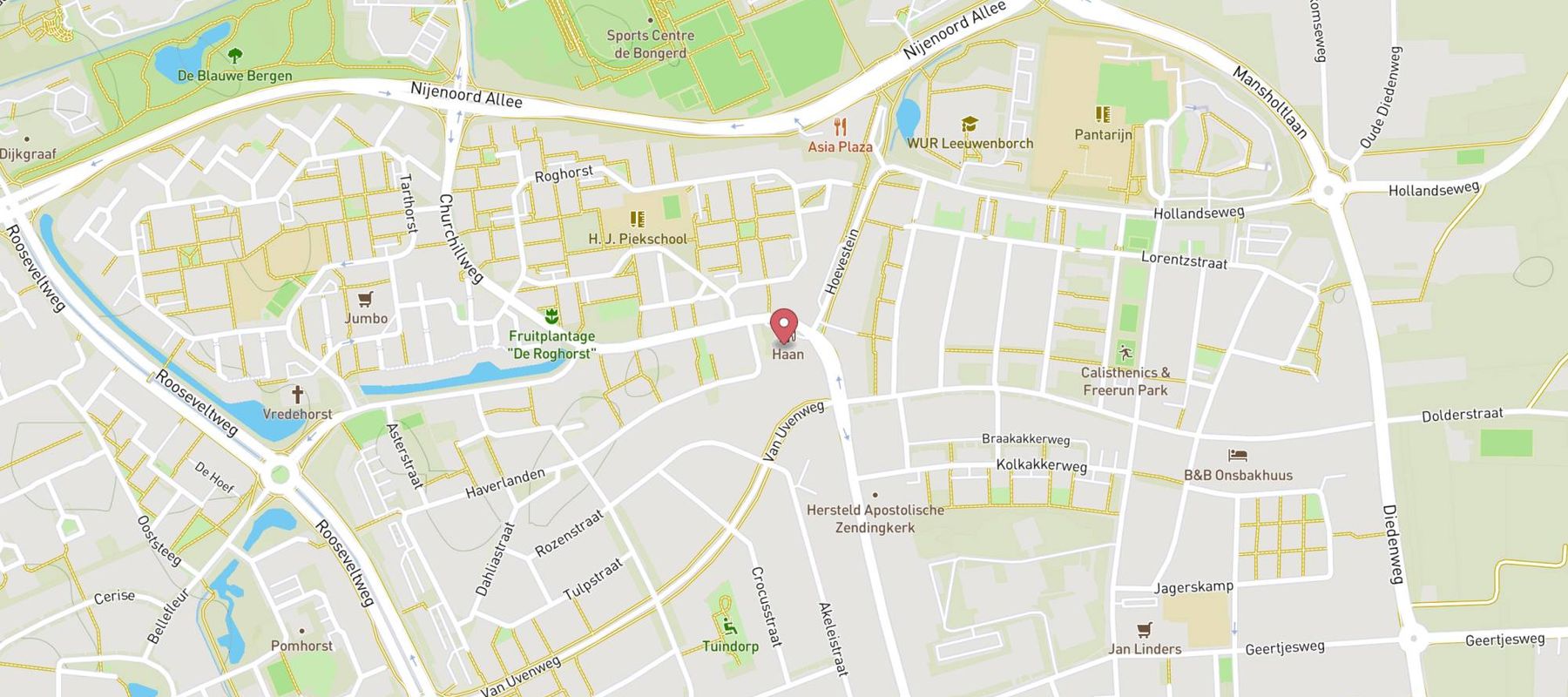 haan tankstation Wageningen map