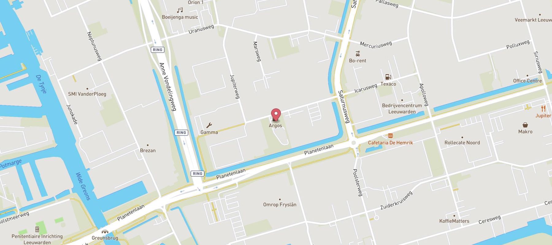 Argos Leeuwarden Jupiterweg map