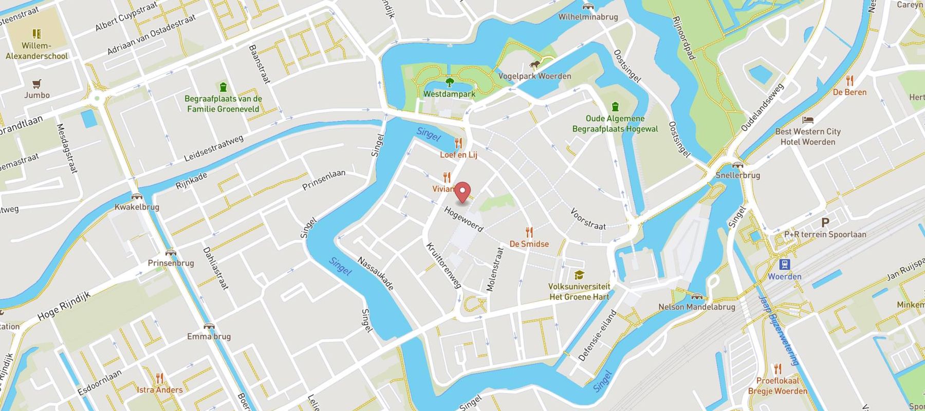 Van Rossum - Het Arsenaal | restaurant, stadshotel en vergaderen in Woerden map