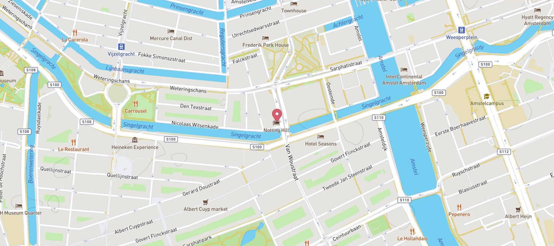 Hotel Notting Hill Amsterdam map
