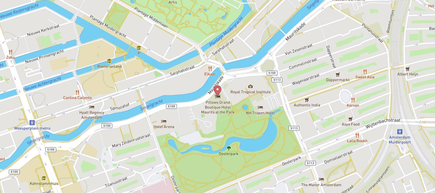 Fitz's Bar Amsterdam map