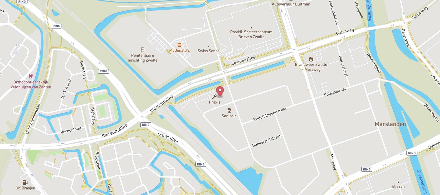 Praxis Bouwmarkt Zwolle map