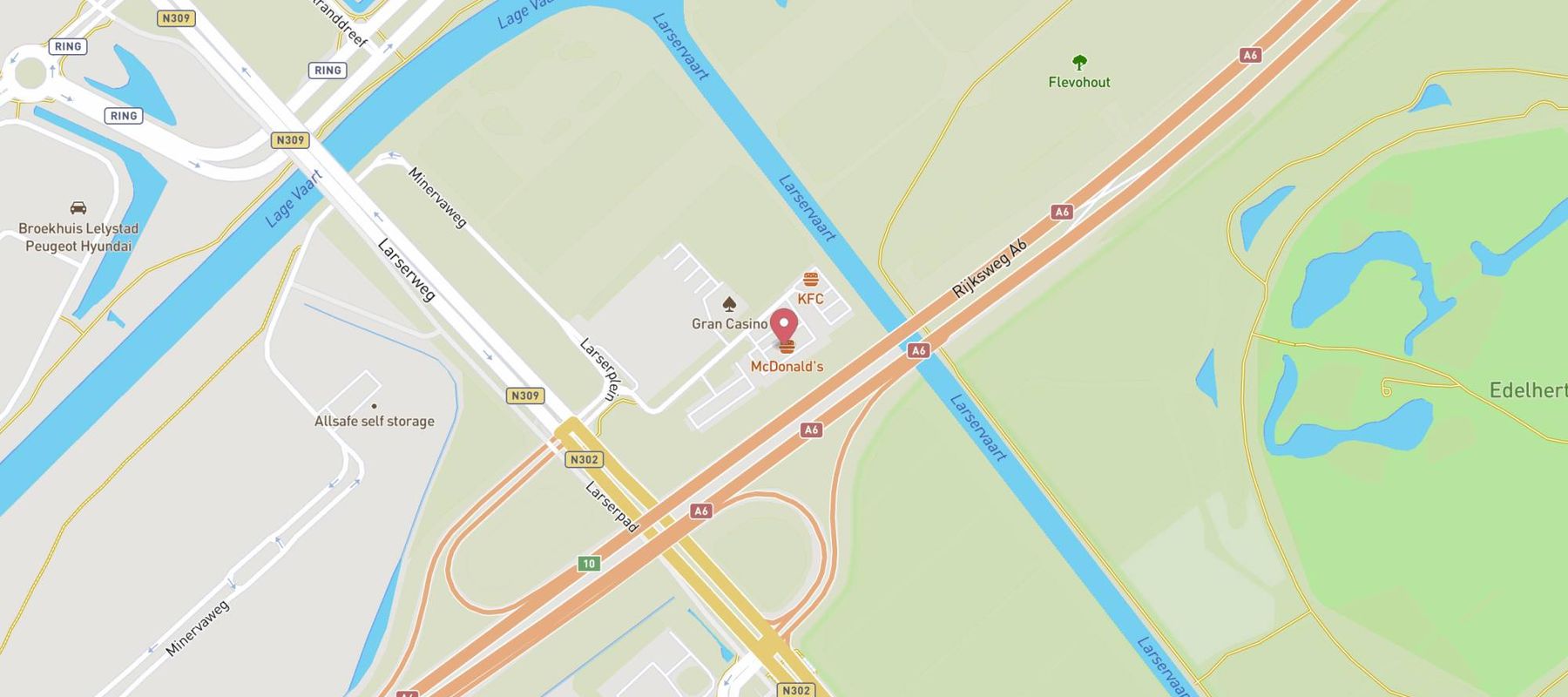 McDonald's Lelystad met McDrive map