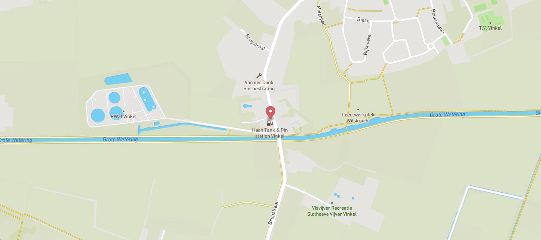 haan Express tankstation Vinkel map