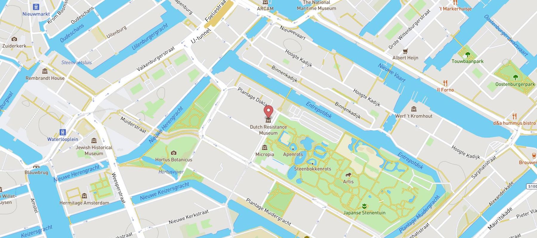 Verzetsmuseum Amsterdam map
