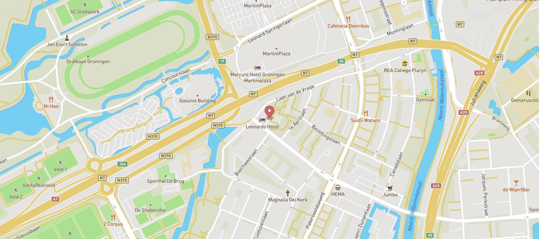 Leonardo Hotel Groningen map