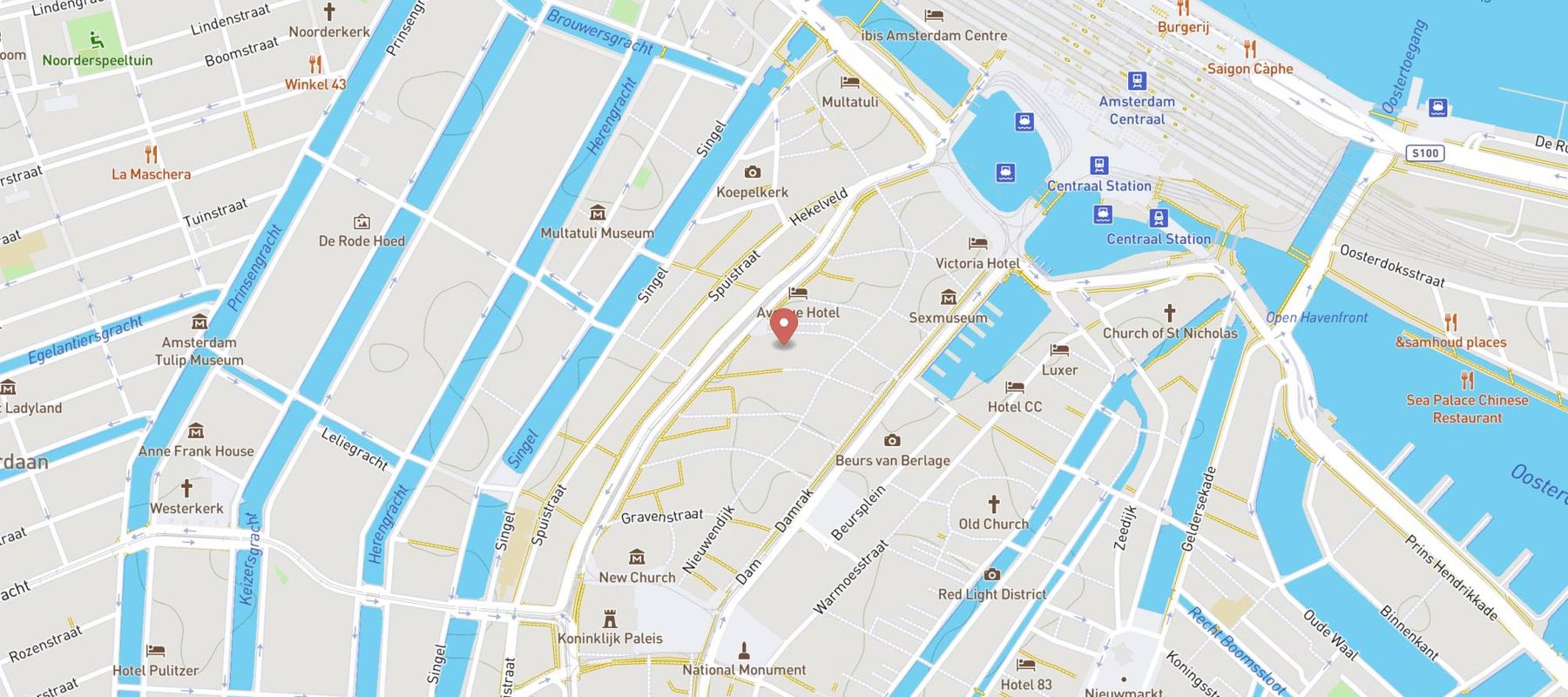 Inntel Hotels Amsterdam Centre map