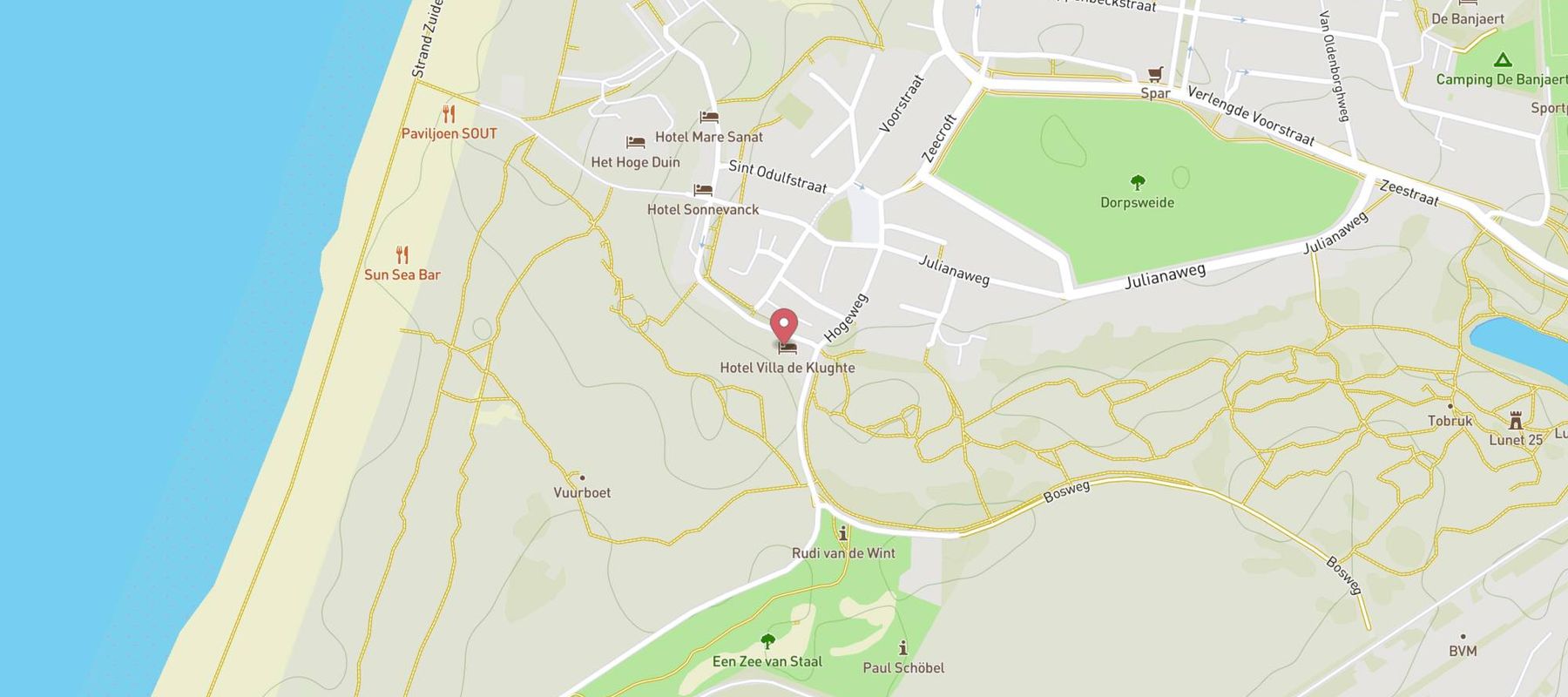 PUUR ZEE - Boutique Hotel en Visrestaurant map