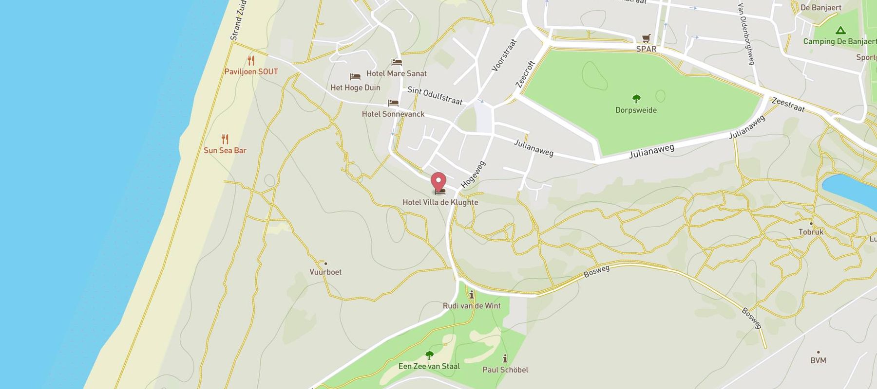 PUUR ZEE - Boutique Hotel en Visrestaurant map