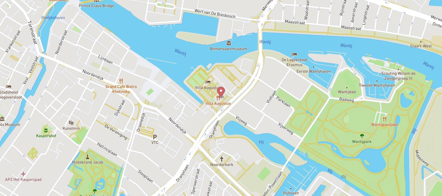 Villa Augustus – Hotel Restaurant Dordrecht map