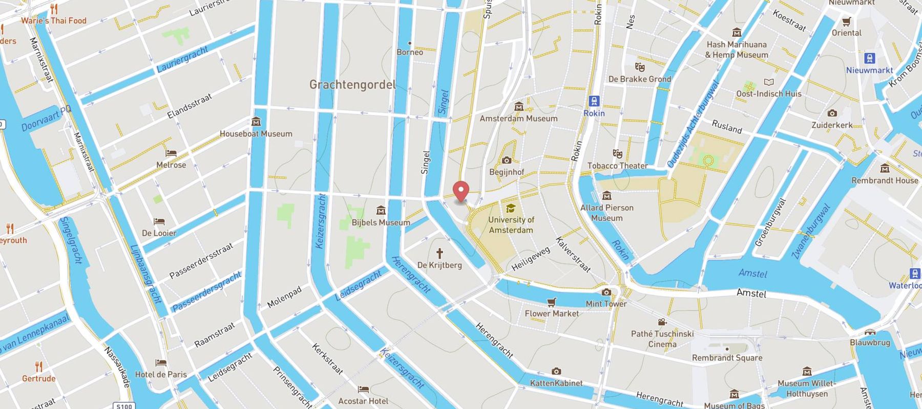 Café Luxembourg - Grand Café Restaurant & Brasserie op het Spui map