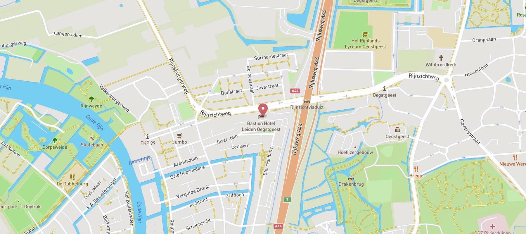 Bastion Hotel Leiden - Oegstgeest map