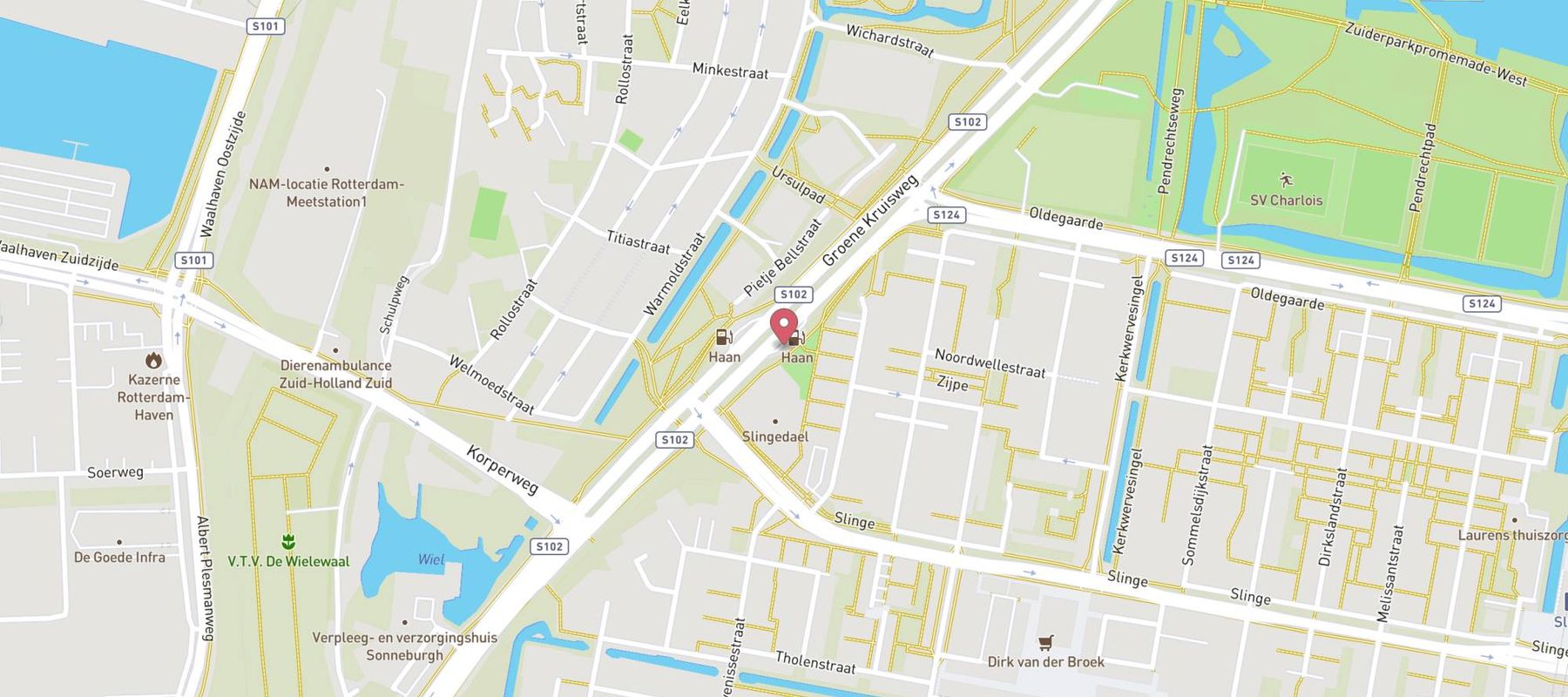 haan tankstation Groene Kruisweg (IN) - Rotterdam-Zuid map