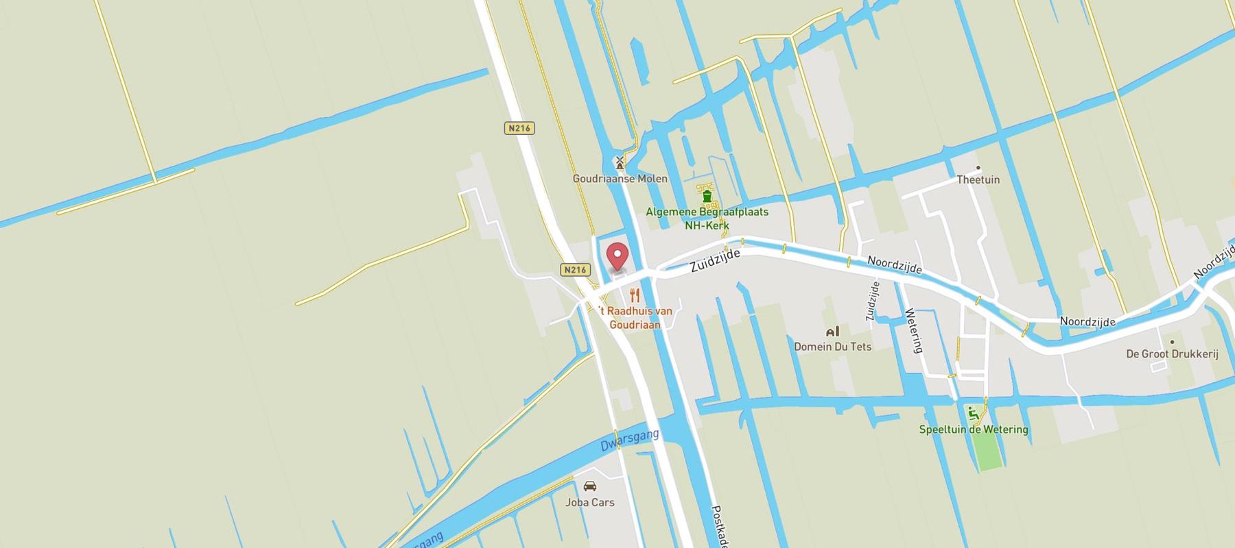 haan Express tankstation Goudriaan map