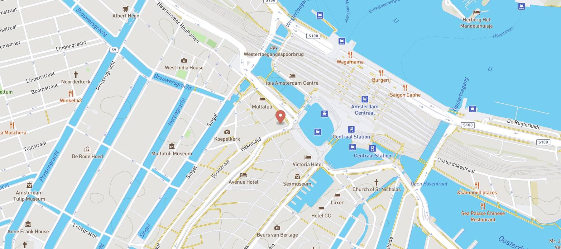 Hotel ibis Styles Amsterdam Central Station map